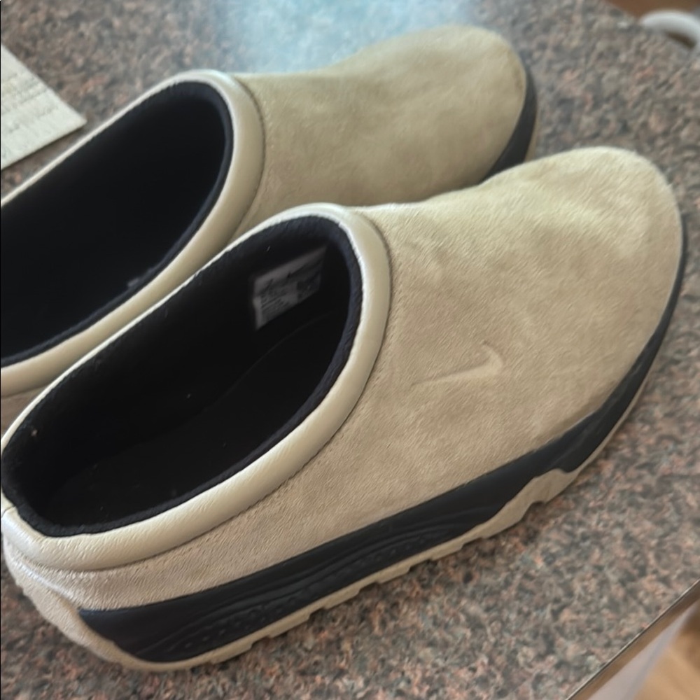 Nike Tan and Black Suede Slip-On Loafers
